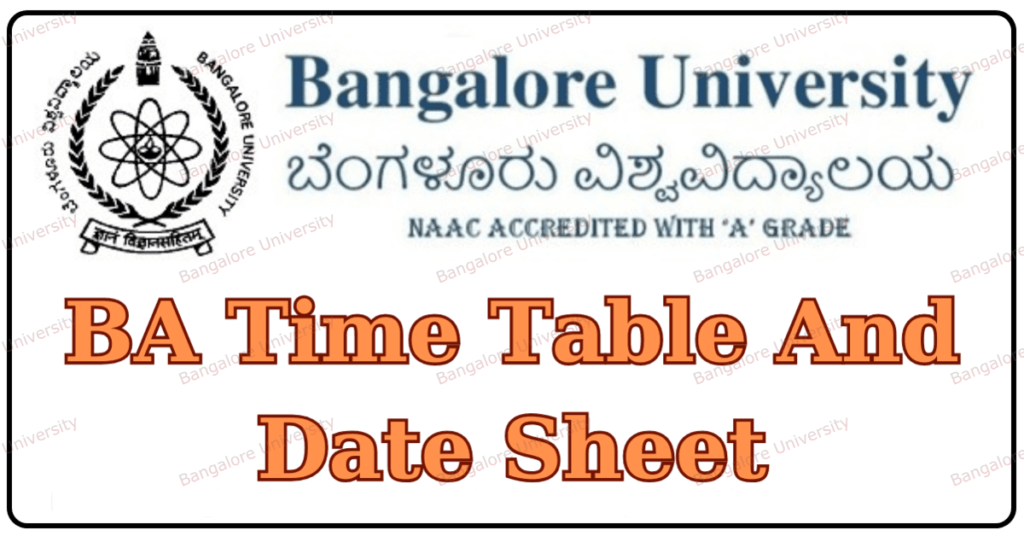 Bangalore University BA Time Table