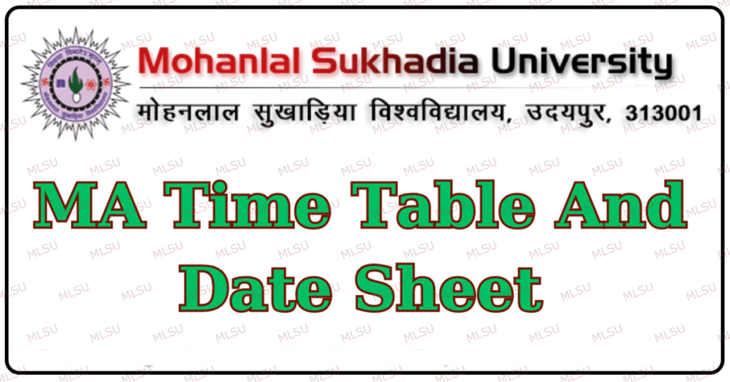 MLSU MA Time Table