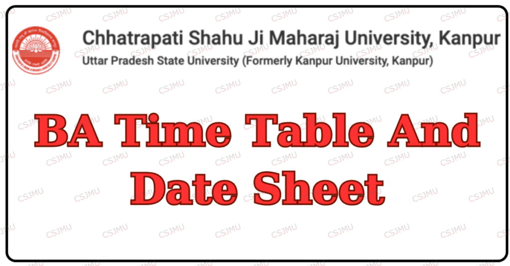 Kanpur University BA Time Table