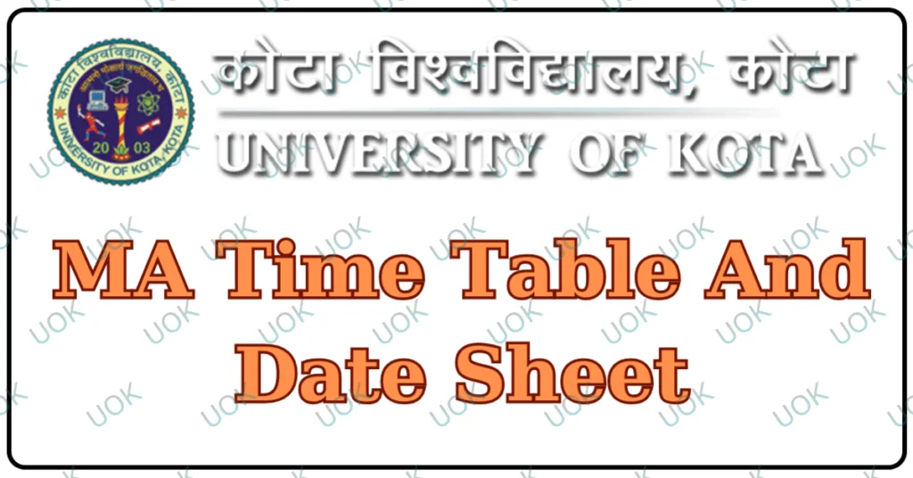 Kota University MA Time Table