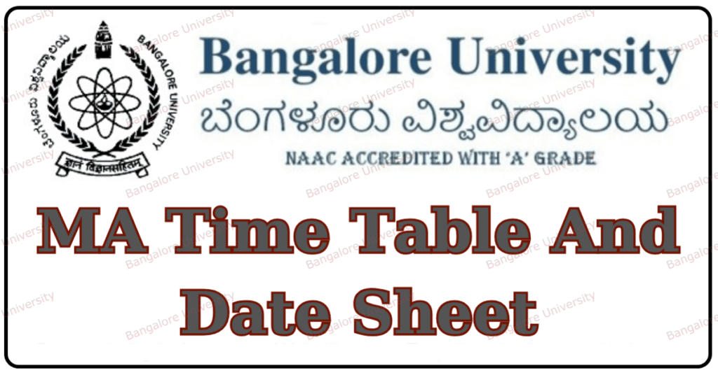 Bangalore University MA Time Table